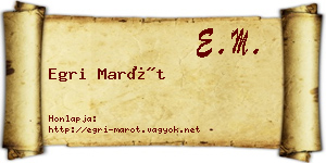 Egri Marót névjegykártya